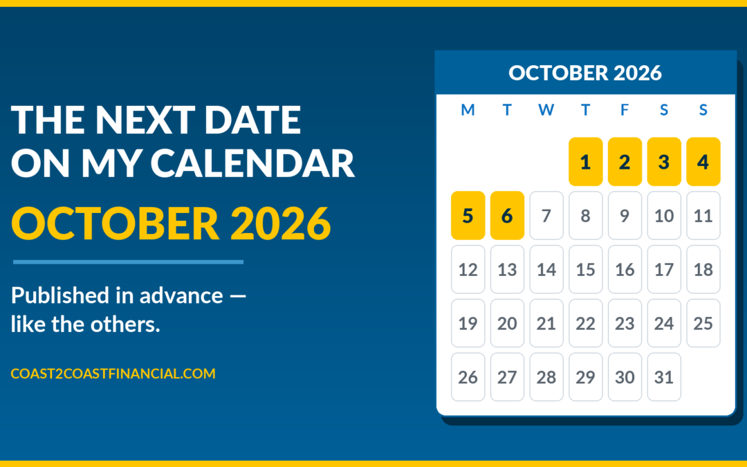 October 2026 calendar — the next date published in advance on the Bitcoin cycle calendar